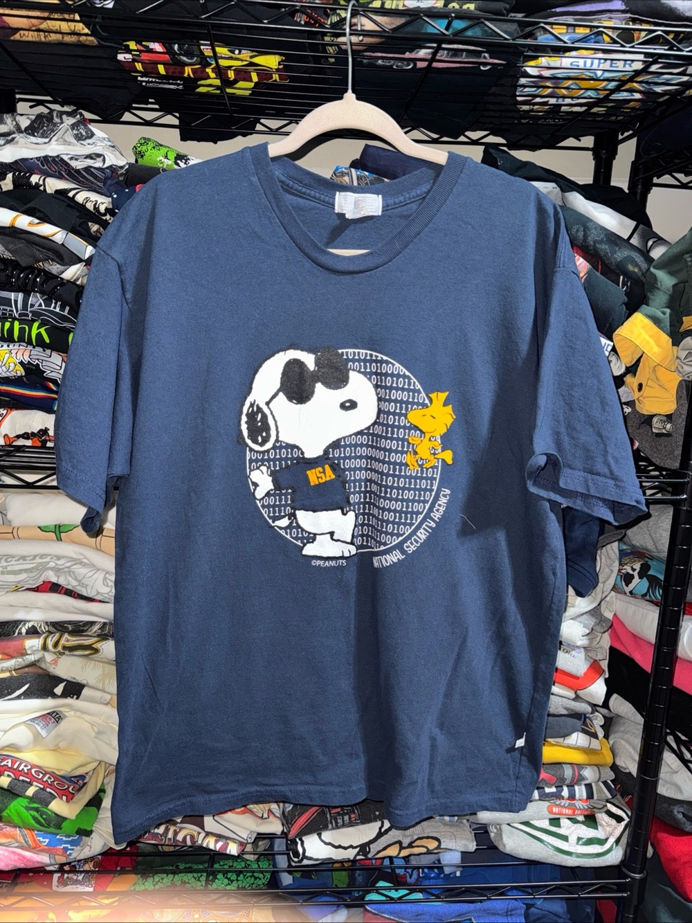 Vintage Snoopy And Woodstock NSA Government Shirt Size Xl